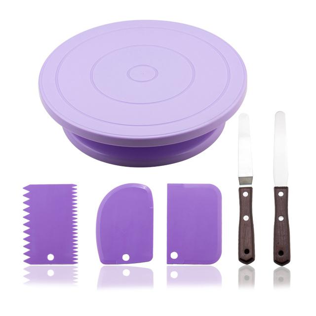 Plastic Cake Turntable Kitchen Baking Tools Set Decoration Accessories Stand Diy Mold Rotating Stable Anti-Skid Round Cake Table