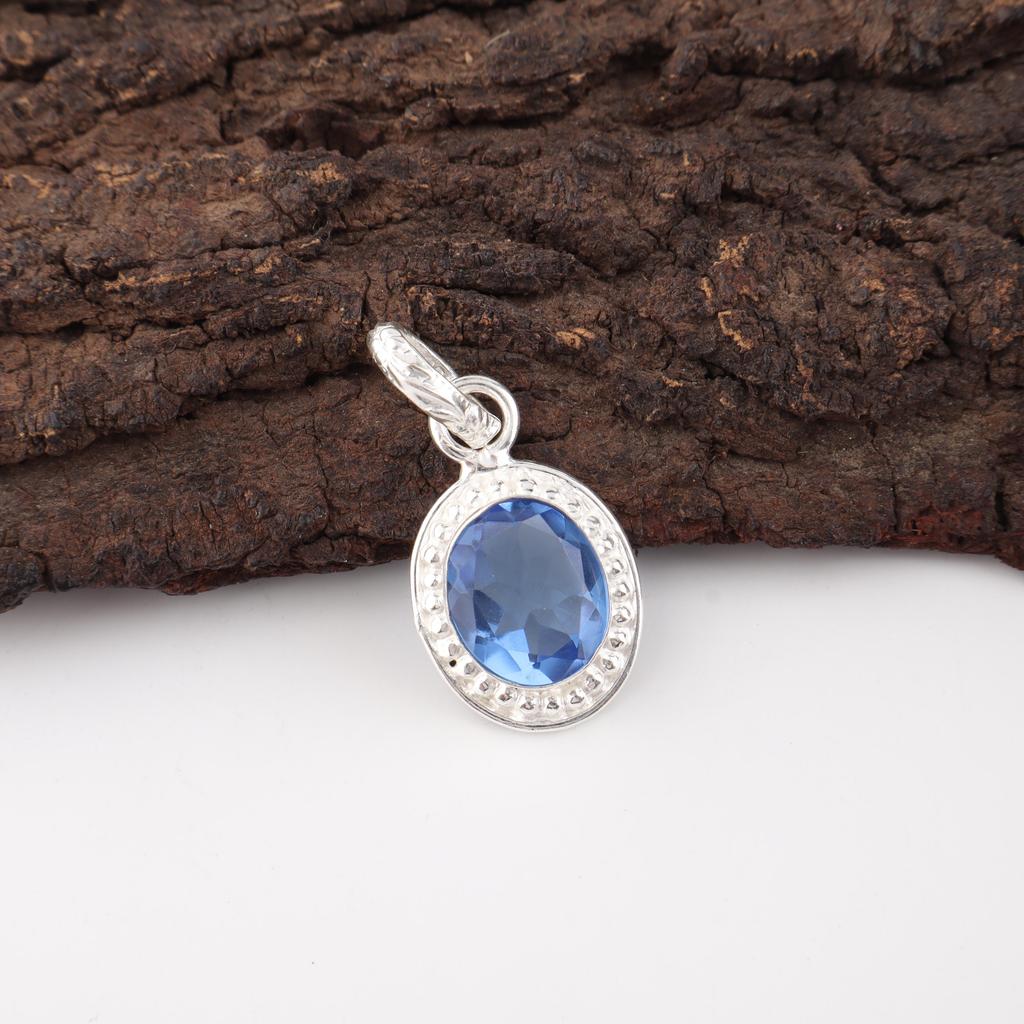 Tanzanite Handmade Gemstone Pendant, 925 Solid Sterling Silver Pendant Dainty Jewelry, Pendant For Engagement Gift