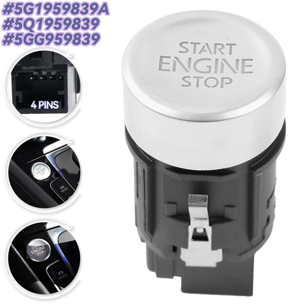 Spínač zapalování s tlačítkem start/stop motoru bezklíčového startování pro VW Golf 7 MK7 VII 2013-2017 5G1959839A 5Q1959839 5GG959839