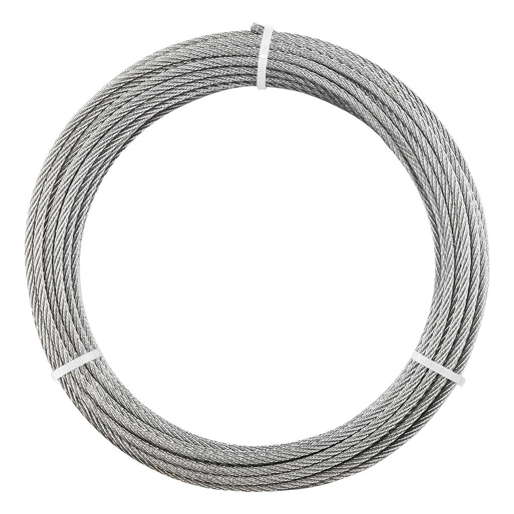 3.2 mm Wire Rope Kit, 12.2 m Length, 316 Stainless Steel Wire Cable, 7.1 kN Breaking Strength, 7 x 7 Strands Construction, Steel Cable for Deck