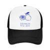 Squeeze The Day Lemon Graphic Trucker Hat Adjustable Mesh Breathable Baseball Cap for Unisex