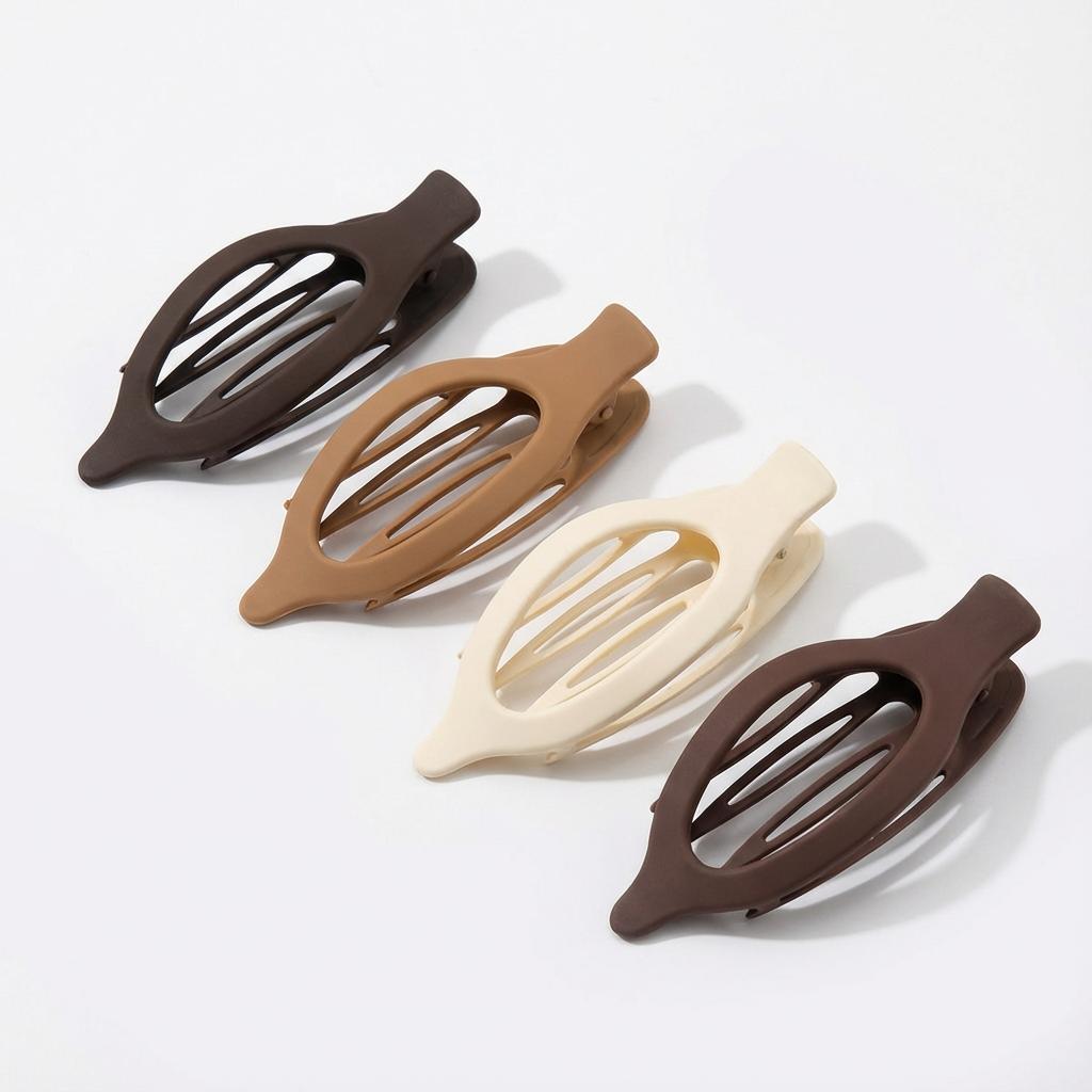 4 Pcs Simple Hair Claw Clips, for Updos & Ponytails. 19x12cm, PC, Strong Hold, Multipurpose Set