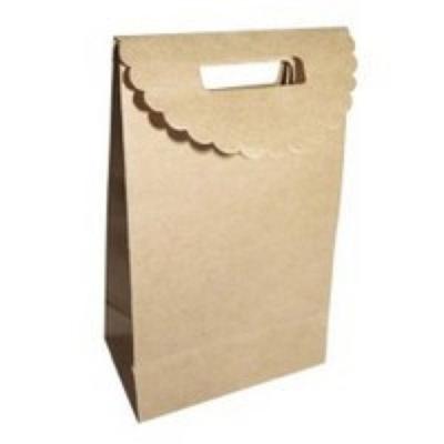 Kraft Gusseted Gift Bags with Flap 12 Cm 24 Pieces