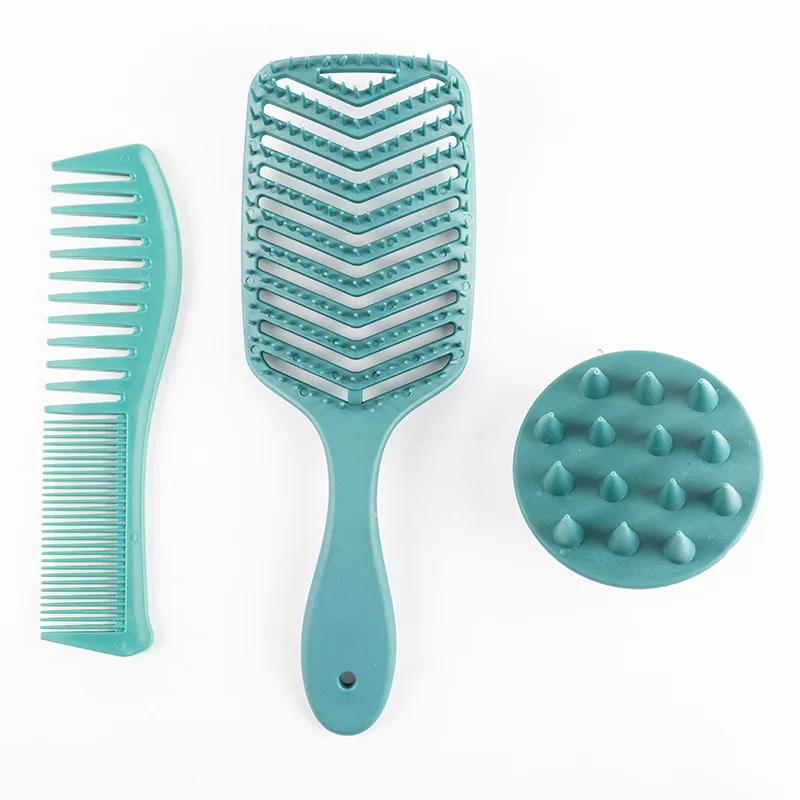 

1 набор массажных расчесок с V-образными ребрами, выдолбленная расческа для волос, быстро вспенивающий шампунь, щетка для волос, волшебное средство для укладки волос, инструменты для укладки