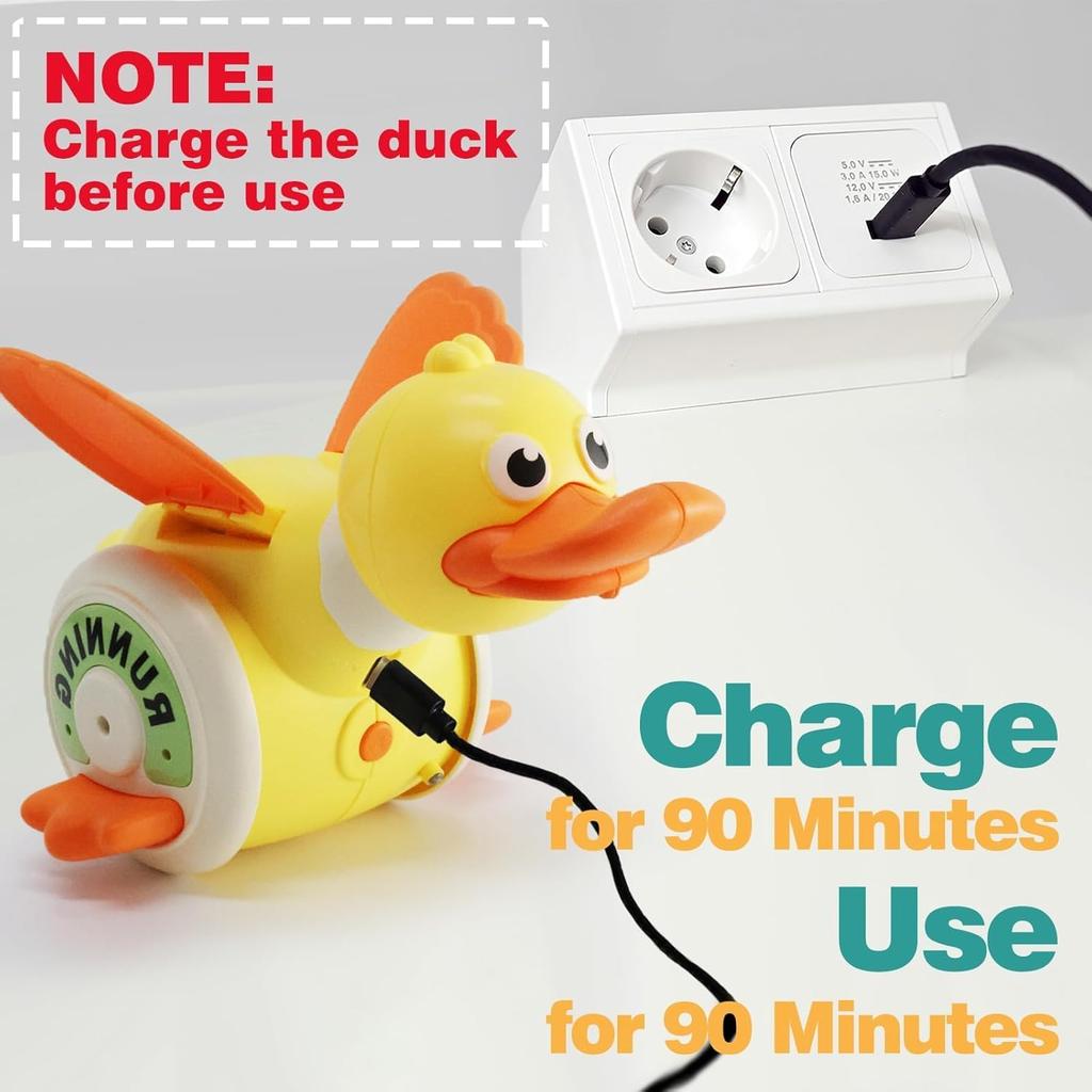Kid Electric Musical Dancing Duck Simulated Foraging Free Rotation Duck Sound&Light Tummy Time Toys Crawling Toys for New Born