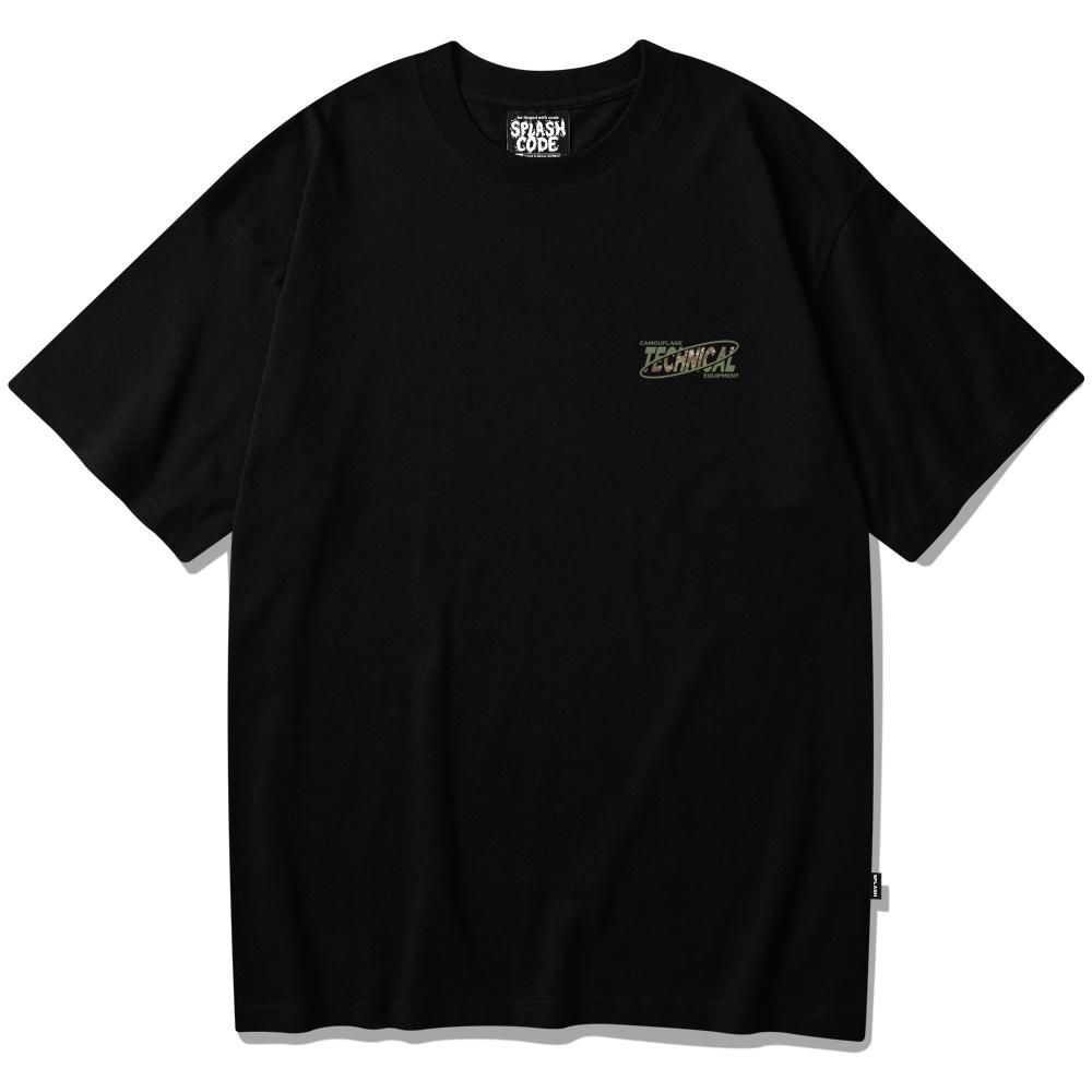 Seupeullaesikodeu Short Sleeve T-Shirt Black - Multicam Camo