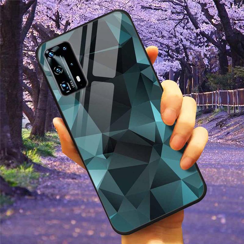For Huawei P40 Lite / P40Pro Case P 40 Tempered Glass Starry Marble Hard Back Cover for Huawei P40 Pro / P40Lite E Cases Coque