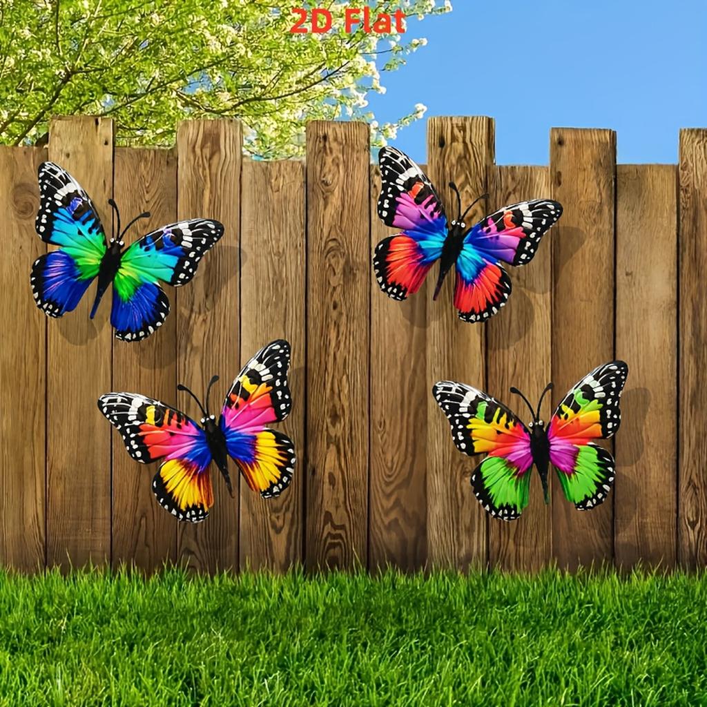 4pcs Metal Butterfly Wall Art Decor