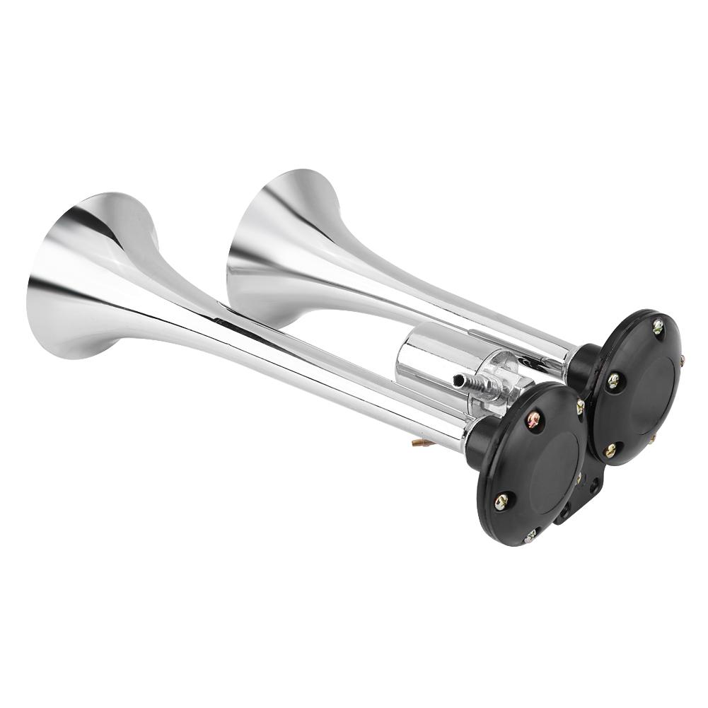 Truck Train Boat RV 150db Super Loud Dual Trumpet Air Horn Chrome
