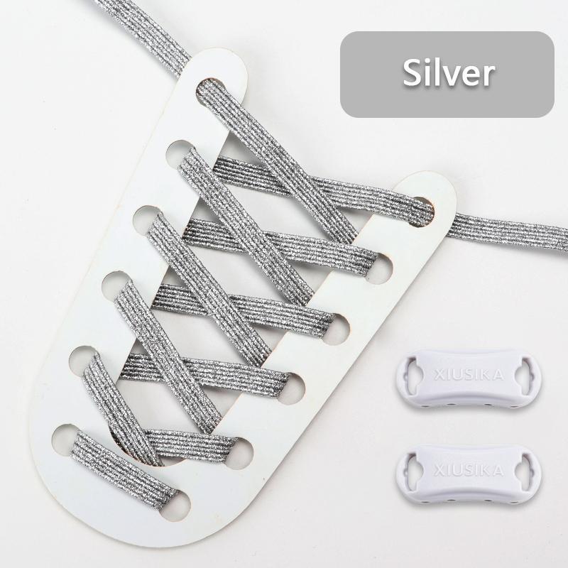 NEW Innovation Elastic Laces Sneakers Rainbow Flats Shoe Laces Without Ties Kid Adult No Tie Shoelaces Glitter Shoes Accessories