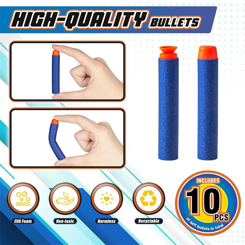 Manually Toys Soft Bullets Guns Blasting Gun Toys with 10Pcs Foam Darts Toy Guns for Boys Girls Kids and Teens
