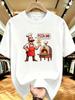 Unisex O Neck Tee Funny Pizza Dad Chef Cartoon Print Cotton Short Sleeve Loose Summer Street Breathable Daily Casual Basic Wear Top