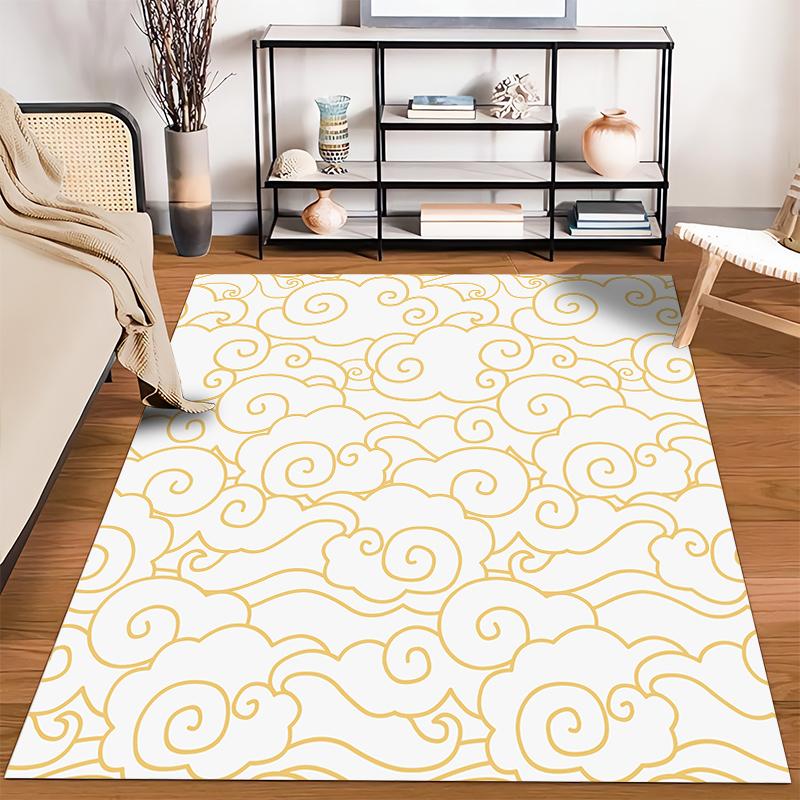 Golden Cloud Pattern Design Rug Non-slip rug suitable for living room and bedroom sofas