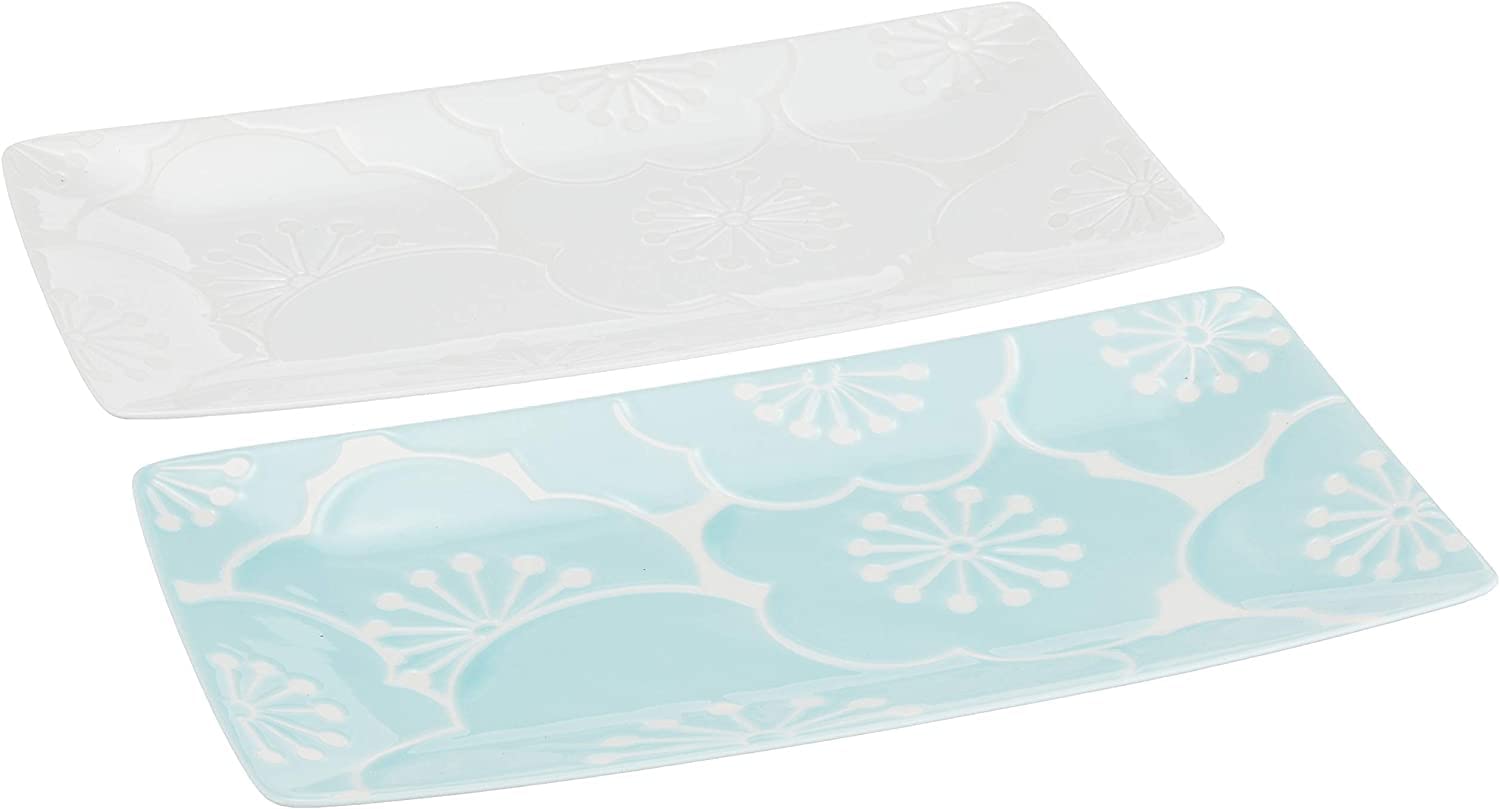 

Pair of long plates featuring the and plum 25 x in light blue and is a special term for Perfect for serving hors and Japanese The raised design