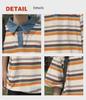 Męska koszulka polo w paski Harajuku - Modna, luźny krój, casualowy styl hip-hopowy