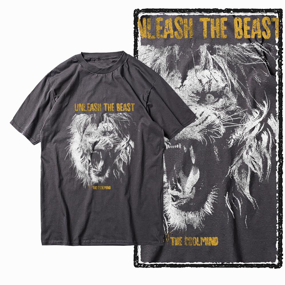 Coolmind MAV lion printed Exclusive graphic men T shirt 100% cotton big size streetwear men tshirt cool t-shirt tee shirts
