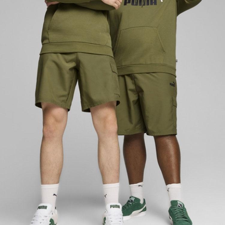 Puma Základní tkané cargo šortky 9" Pánské šortky Olivově zelené 682124-33