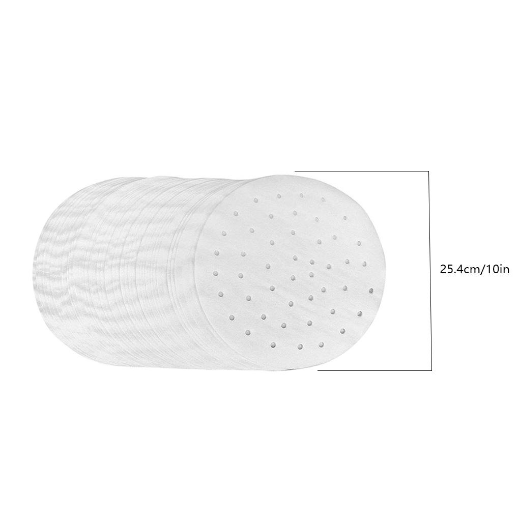 100pcs Bamboo Steamer Liner Perforated Air Fryer Parchment Paper