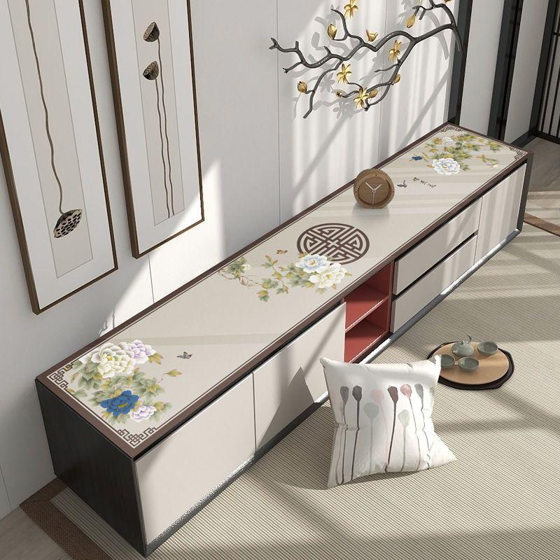 Waterproof Chinese Style TV Cabinet Tablecloth - Wash-Free Countertop Cover Mat