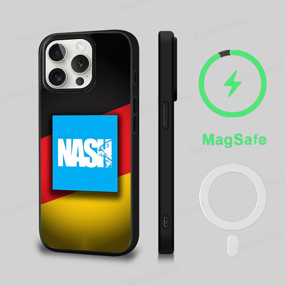 Nash Horgász Logo Telefontok Mágneses Tok iPhone 16 14 13 12 11 15 Pro Max Plus-hoz Magsafe Vezeték nélküli Töltéshez Borító