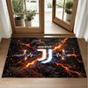 Juventus FC Design Crystal Velvet Rug Soft Decorative Mat for Bedroom Entrance