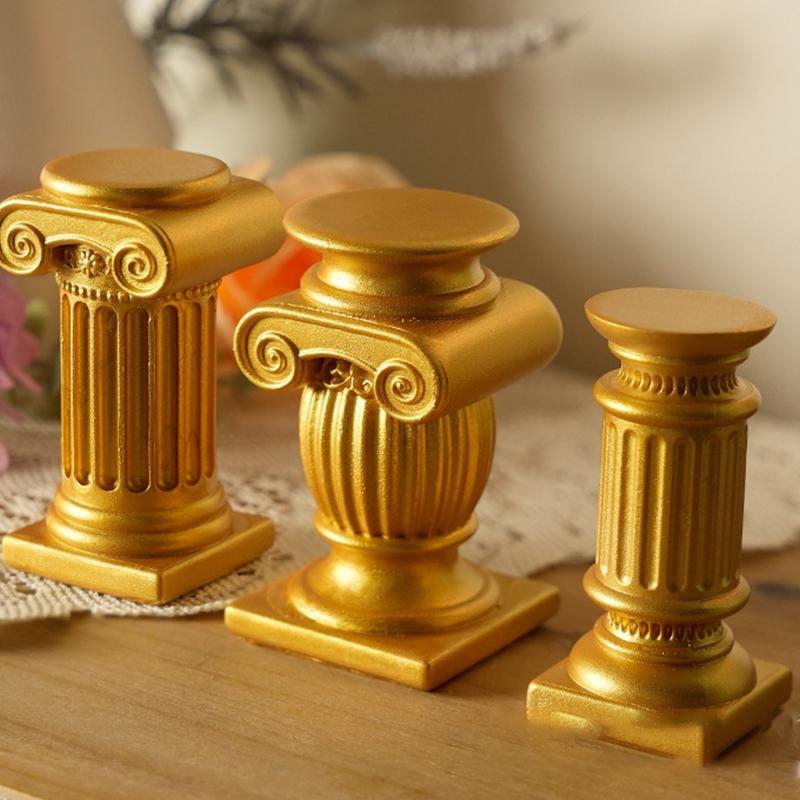 Roman Pillar Greek Column Statue Candle Holder Resin Figurine Home Desktop Decor Ornament Pography Prop Architectural Detail