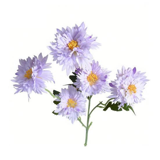 5 Heads Artificial Chrysanthemums Flowers Fake Mums Flower Bouquets with Stem Faux Silk Floral Arrangements for Vase DIY Wedding Centerpiece