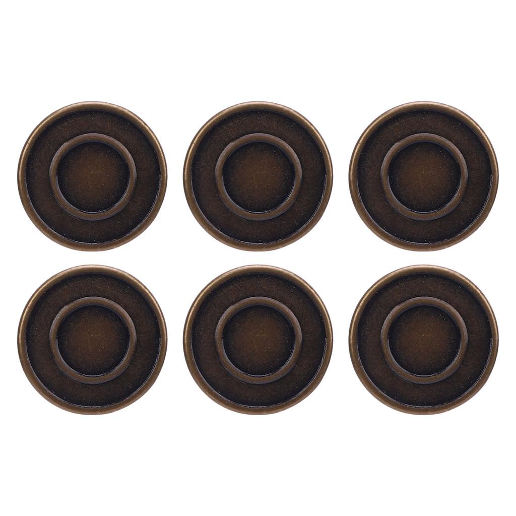 50 Set Pants Button Set 17mm Round Stainless Steel Bronze Decorative 2x6.5mm Tip Crossing Screw Back Button for Hats