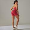 Seamless Knitted Back High Elasticity Sports Bra Yoga Set Running Fitness Shorts Two Piece Set For Women