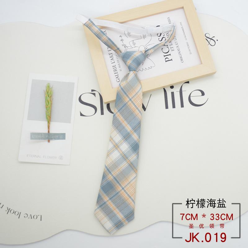 Tie Plaid Women Free Knotting Student College Style Japanese Short Uniform School Uniform Accessories Lazy