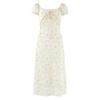 Women's Floral Bubble Sleeve Midi Dress