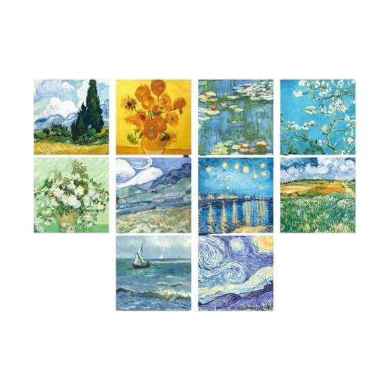Colorful Origami Monet Van Gogh Retro Style Painting Masterpiece Standard Size Easy to Fold for Beginners Children Handmade Gradient Double Sided
