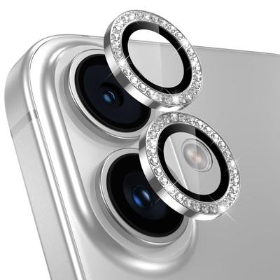 Lens Cover for iPhone Plus Camera Film Glitter iPhone Camera Protection Shiny Aluminum Alloy 9H Tempered Glass Scratch Prevention Black Border