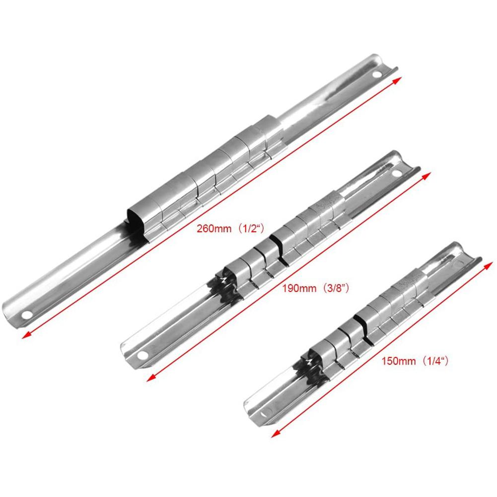Carbon Steel 8 Socket Rack Storage Divider Rail Tray Holder Shelf Stand Tool Organizer (1/4")
