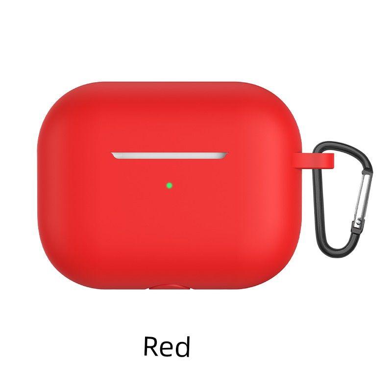 

Earphone Case Generation One Or Two Silicone Bluetooth AirPod Pure Color IPods Fancy C Port USBC Soft Case Typec Box Third Generation Airpods3 Set Apple Airpods Pro Pure color headphone cover-Red
