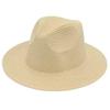 Fashion Solid Color Panama Straw Hat Lightweight UV Protection Wide Brim Sun Hat Breathable Beach Hat Vacation
