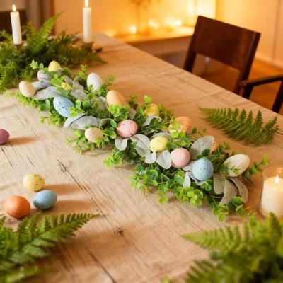 55cm Easter Egg Decoration Ornament For Tabletop Rattan Festival Party Dining Table Easter Egg Decoration