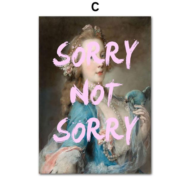 Abstract Vintage Portret Film Meisje Songteksten Muur Art Canvas Schilderij Posters En Prints Muur Foto's Voor Woonkamer Decor Geen Frame