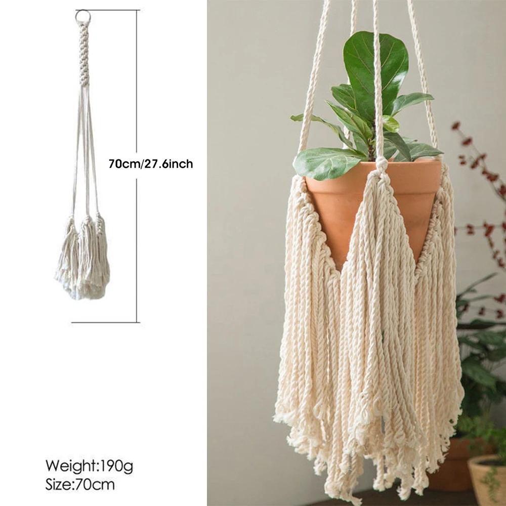 Handmade Macrame Plant Hangers Hanging Cotton Rope Hanging Planter Garden Plant Pot Holder Decor for Indoor Living Room Balcony