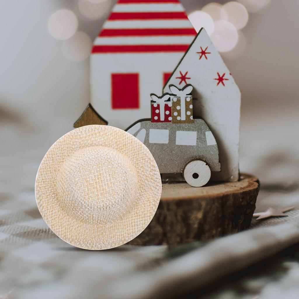 10Pcs Mini Straw Hats Small Hat Prop DIY Craft Decorative Mini House Photo Props Creative Ornament Small Hat Tiny Hats