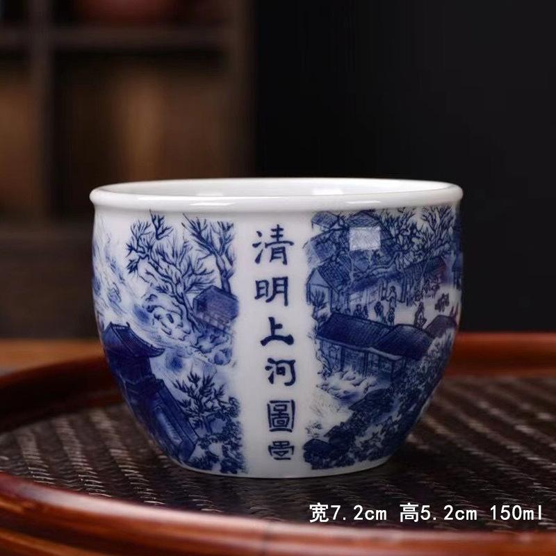 Ручная роспись Керамическая чайная чашка Бытовая Китайская сине-белая Мастер-чашка Чайная пиала Посуда Традиция Чайные аксессуары Новинка
