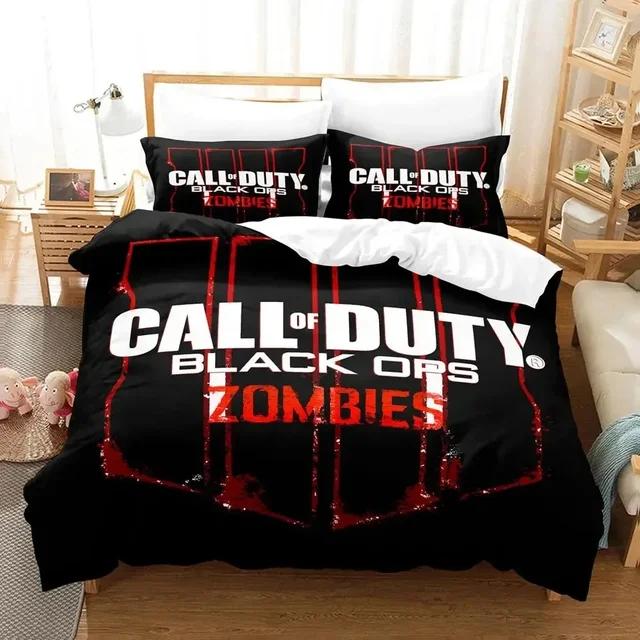 Call of Duty Black Ops Logo Bedding Set Duvet Cover Bed Set Quilt Cover Pillowcase Comforter  Queen Size Bed Linen COD