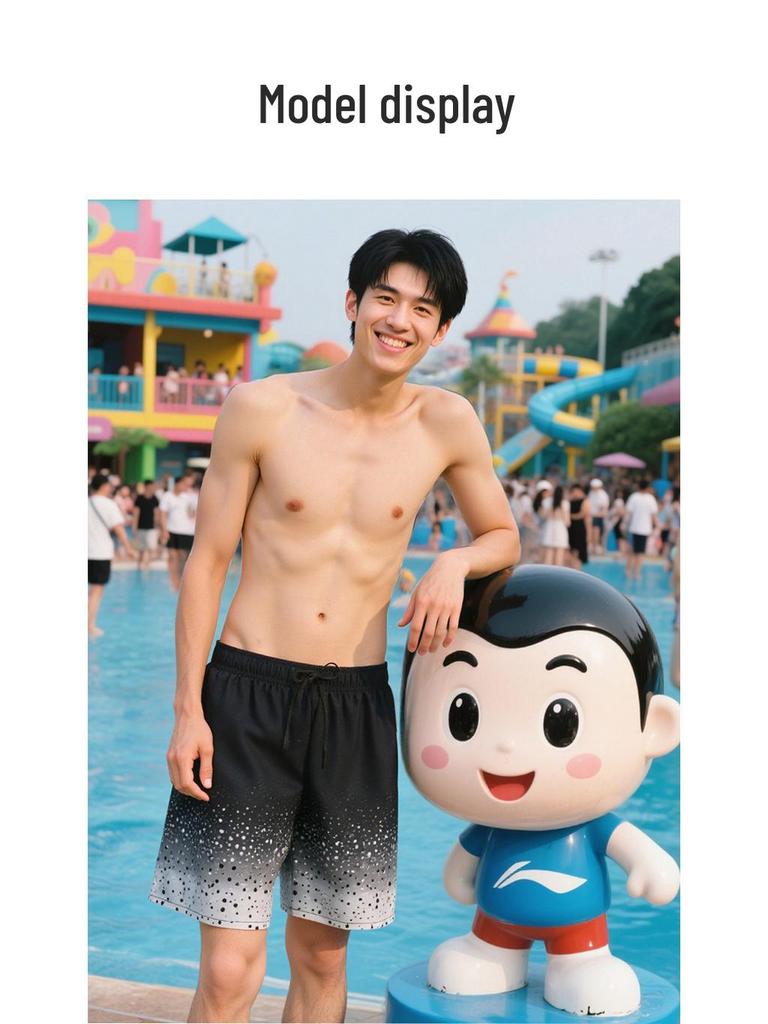 Men's Quick-Dry Swim Trunks: Double Layer, Anti-Embarrassment, Breathable Mid-Length Beachwear for Running and Hot Springs.
