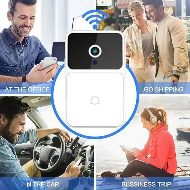 Wireless Video Doorbell Camera Intercom Smart WiFi Doorbell Remote Home Security System for Easy Communication