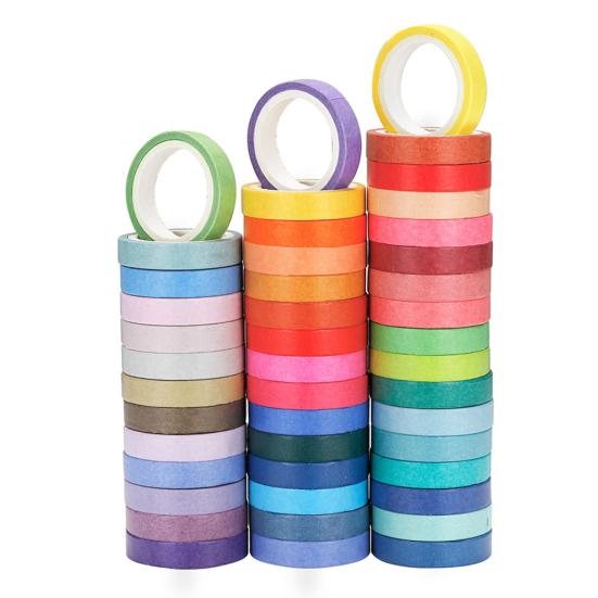 

60 Rolls Washi Tape 8mm Wide Rainbow Colored Painters Masking Tape Colorful Decorative Craft Tape for DIY Crafts Gift 60pcs