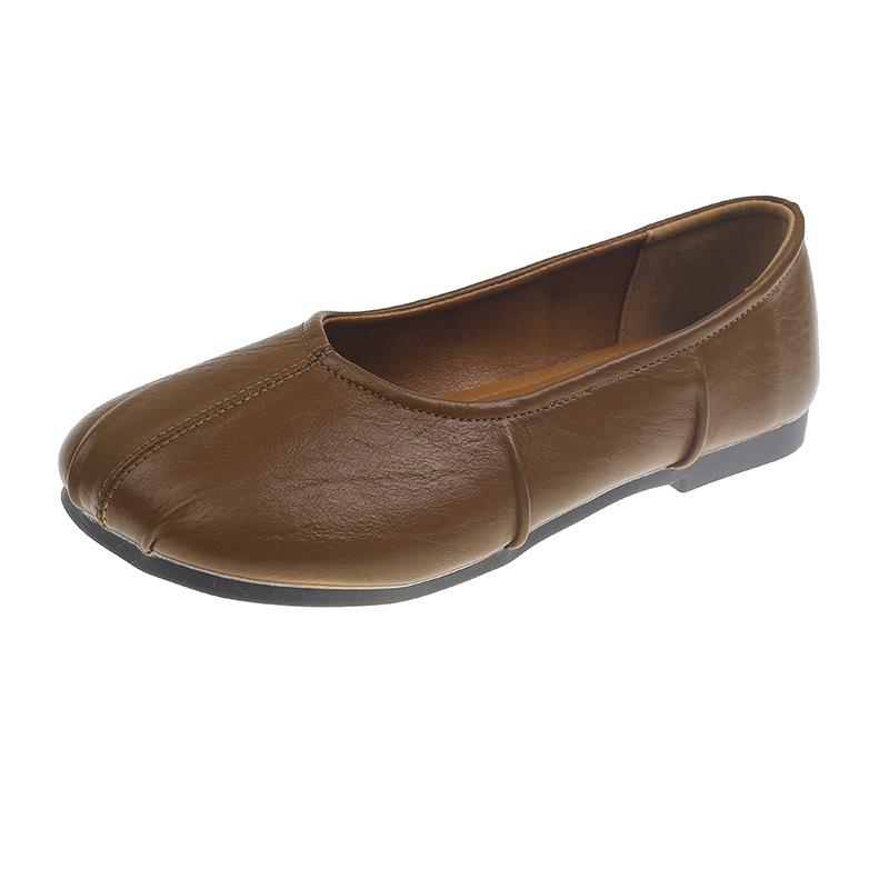 Soft Soles Are Not Tired of Feet, Retro Mary Jane Shoes Women's Single Shoes 2024 Autumn with Skirts, One Pedal, Doudou Shoes, Grandma Shoes Tide