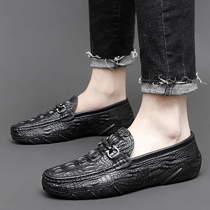 Handgefertigte Herren-Slipper Echtes Leder Slip-On Fahrschuhe für Herren Freizeitschuhe Bequeme Walking-Sneaker Mokassins Hombre