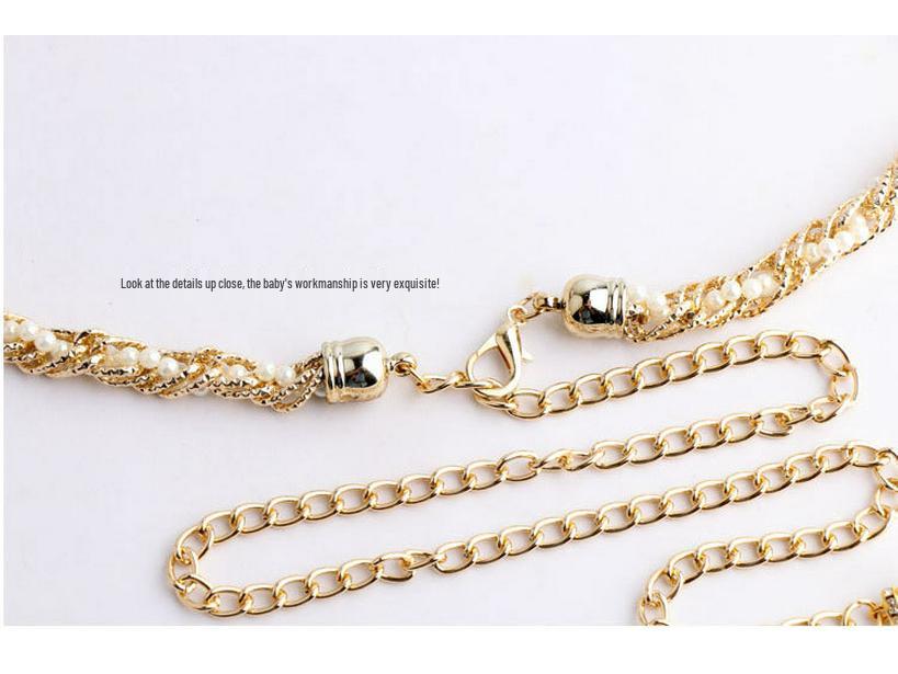 Women's Plus Size Pearl Waist Chain for Dresses