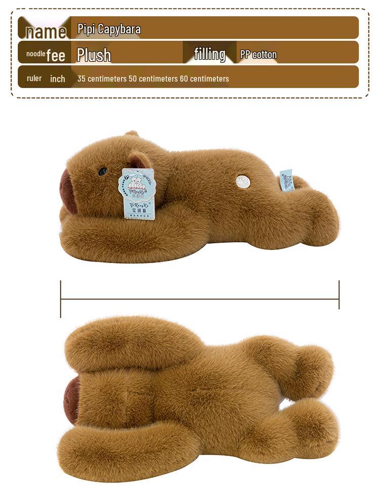 Capybara Plush Toy: Soft, Lying-Style Sleeping Pillow Doll