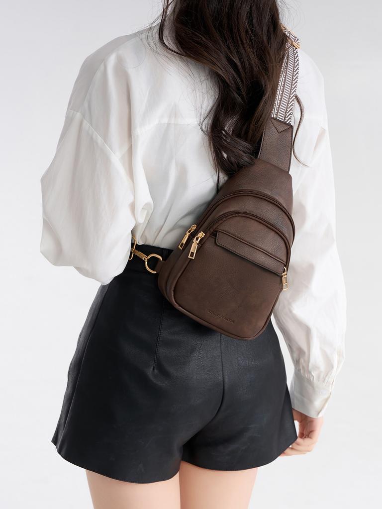 High Quality PU Leather Women Chest Bag Single Shoulder Messenger Bag Large Capacity Designer Backpack Girls Single Shoulder Bag